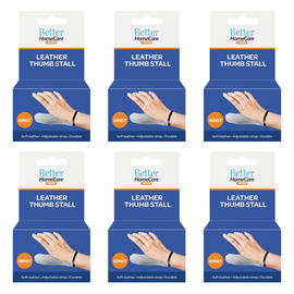 Better Home Care Now Adult Leather Thumb Stall 14.5 x 4.5 cm Bundle of 6