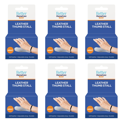 Better Home Care Now Adult Leather Thumb Stall 14.5 x 4.5 cm Bundle of 6