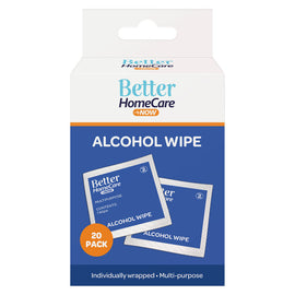 Better HomeCare Now Alcohol Wipes 20 Pack Individually Wrapped Multipurpose