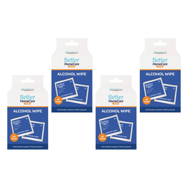 Better HomeCare Now Alcohol Wipes 60 Pack Bundle of 4 Individually Wrapped