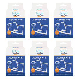 Better HomeCare Now Alcohol Wipes 60 Pack Bundle of 6 360 Wipes Wrapped