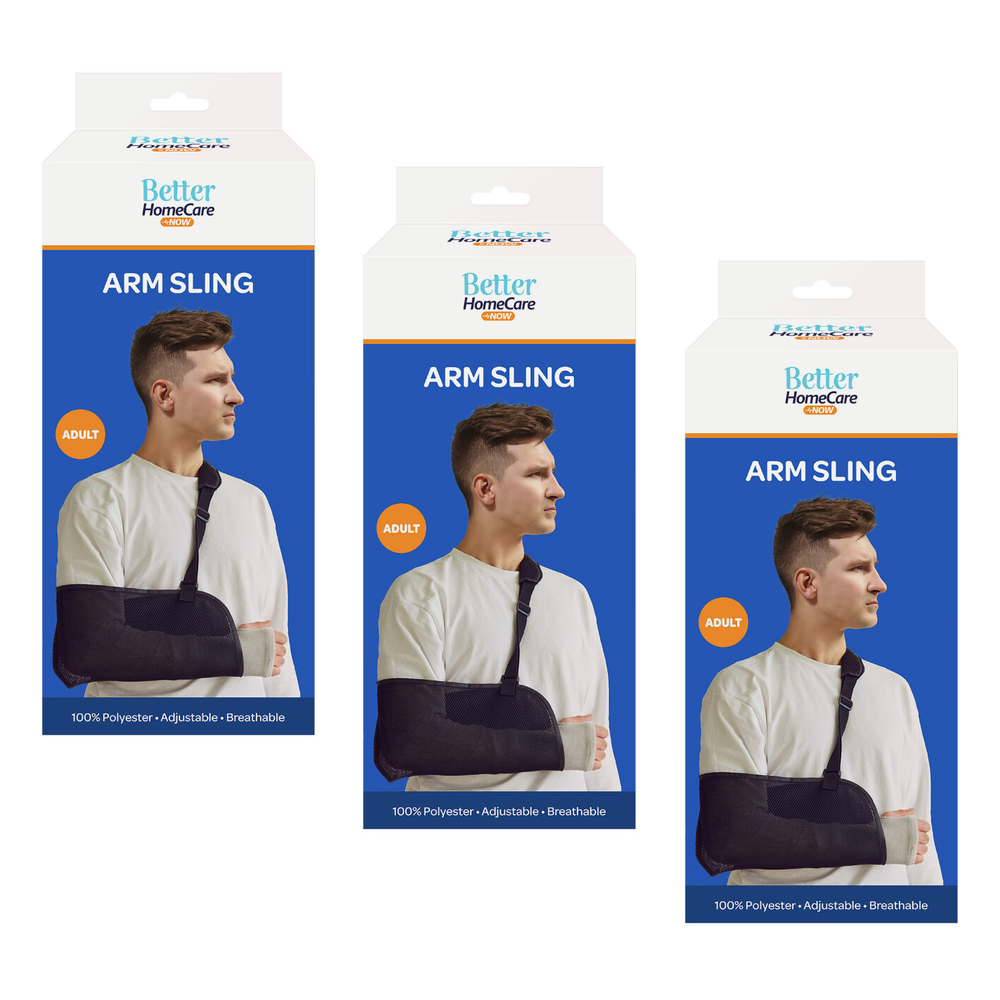 Better Home Care Now 3 Pack Adult Arm Sling 100 Percent Polyester 42 x 19 cm