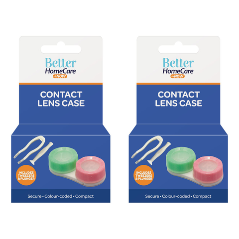 Better HomeCare Now Contact Lens Case with Tweezers and Picker 2 Pack