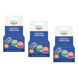 Better Home Care Now Contact Lens Case Pack of 3 with Tweezers Lens Picker