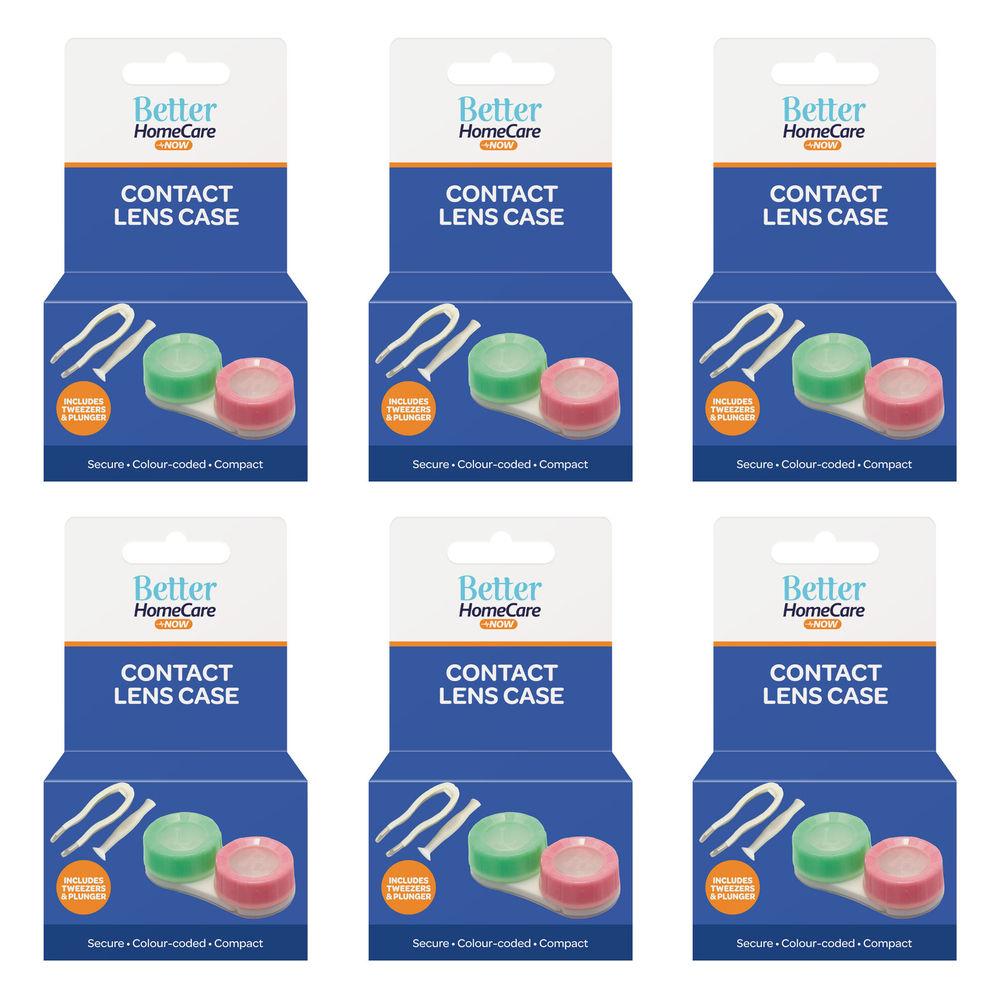 Better Home Care Now Contact Lens Case Bundle of 6 with Tweezers and Picker