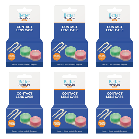 Better Home Care Now Contact Lens Case Bundle of 6 with Tweezers and Picker