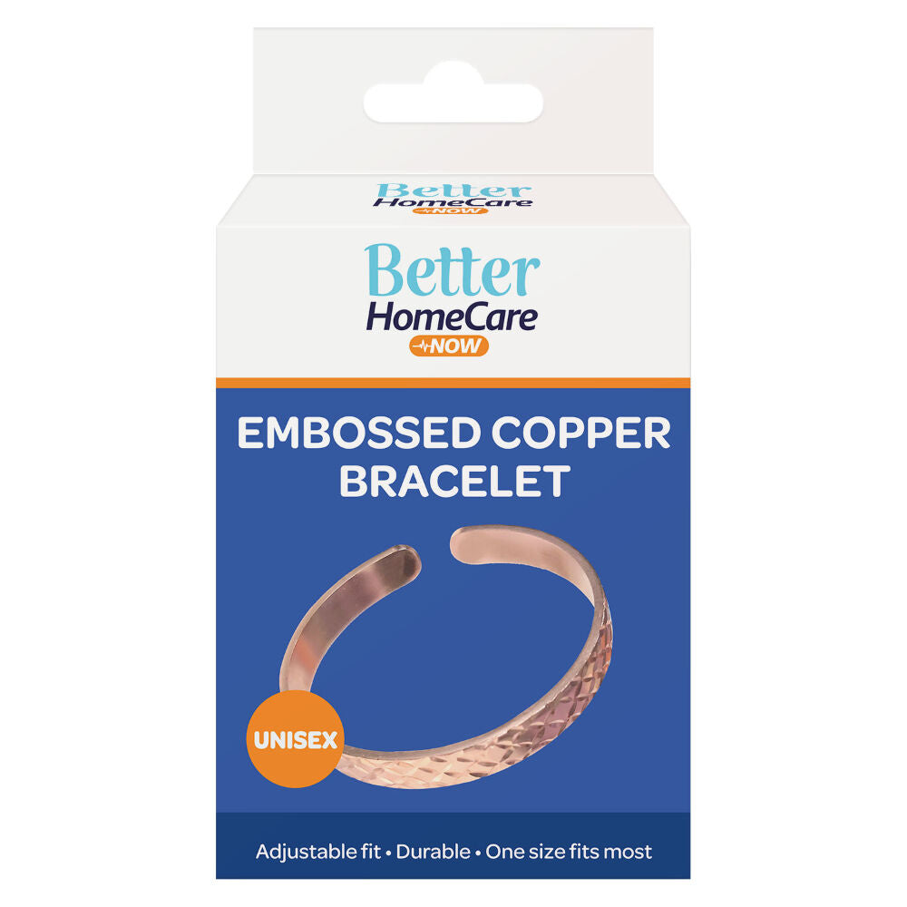 Better Home Care Now Embossed Pure Copper Bangle Bracelet