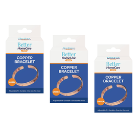 Better Home Care Now Copper Bangle Bracelet 3 Pack Bundle