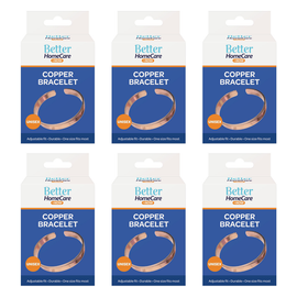 Better Home Care Now Plain Pure Copper Bangle Bracelet Bundle of 6