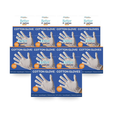 Better HomeCare Now Cotton Gloves - Large Pack of 2 Bundle of 10