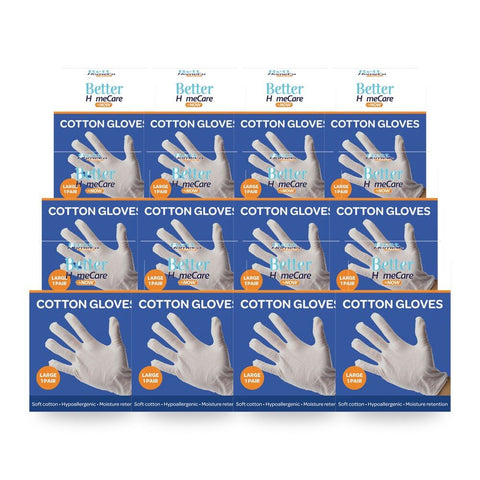 Better HomeCare Now Cotton Gloves - Large Pack of 2 Bundle of 12
