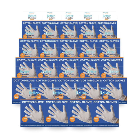 Better HomeCare Now Cotton Gloves - Large Pack of 2 Bundle of 24