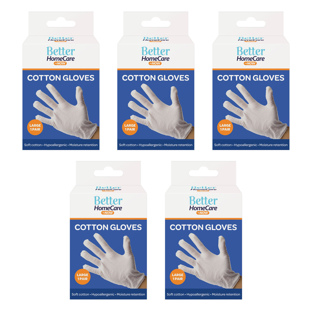 Better Home Care Now Cotton Gloves Large Pack of 2 Bundle of 5