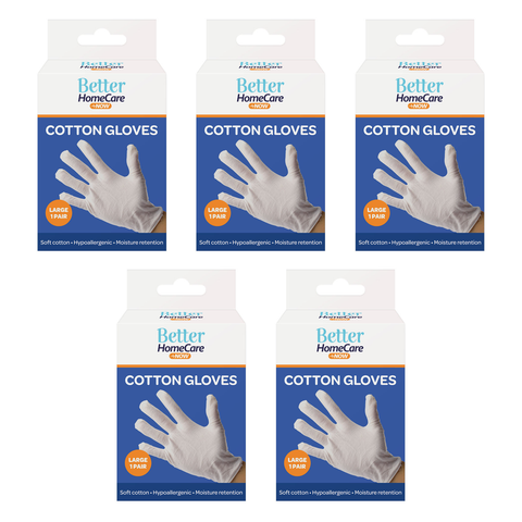Better Home Care Now Cotton Gloves Large Pack of 2 Bundle of 5