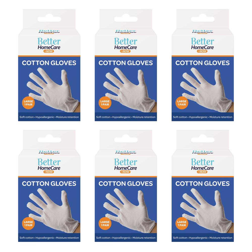 Better Home Care Now Cotton Gloves Large Pack of 2 Bundle of 6