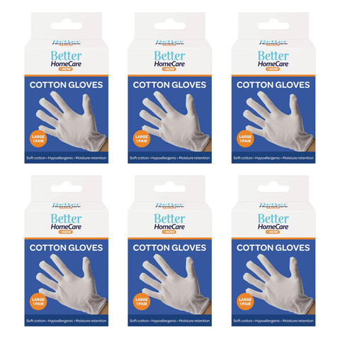 Better Home Care Now Cotton Gloves Large Pack of 2 Bundle of 6