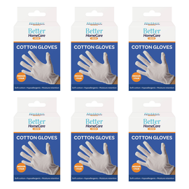 Better Home Care Now Cotton Gloves Medium Pack of 6 Bundle