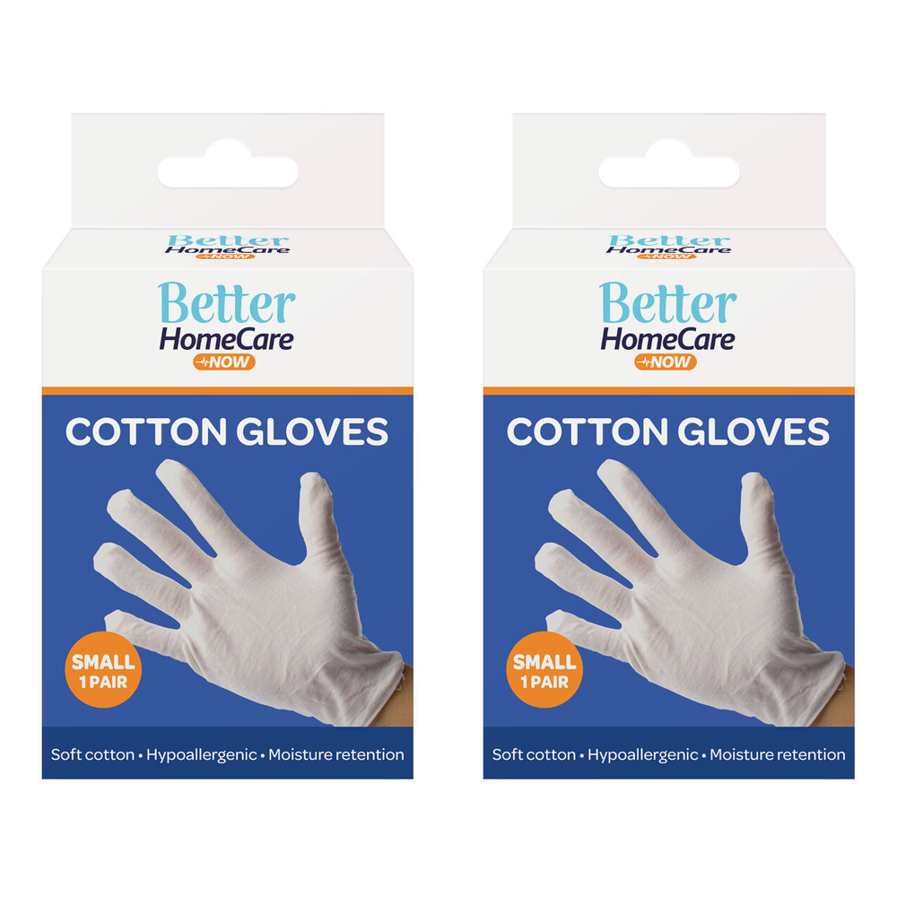 Better HomeCare Now Cotton Gloves Small Pack of 2 Pairs