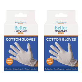 Better HomeCare Now Cotton Gloves Small Pack of 2 Pairs