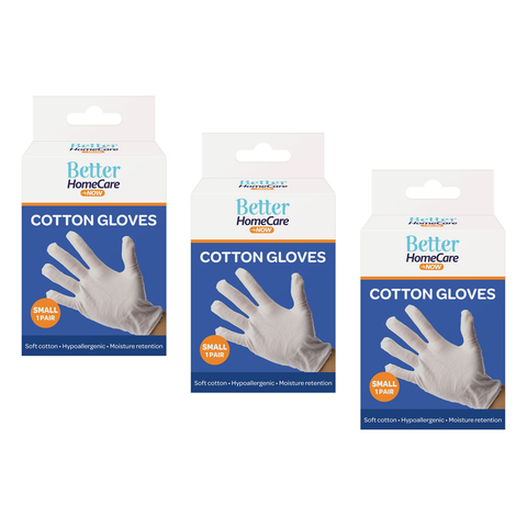 Better Home Care Now Cotton Gloves Small Pack of 2 Bundle of 3