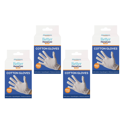 Better Home Care Now Cotton Gloves Small Bundle of 4 Absorbent Under Gloves