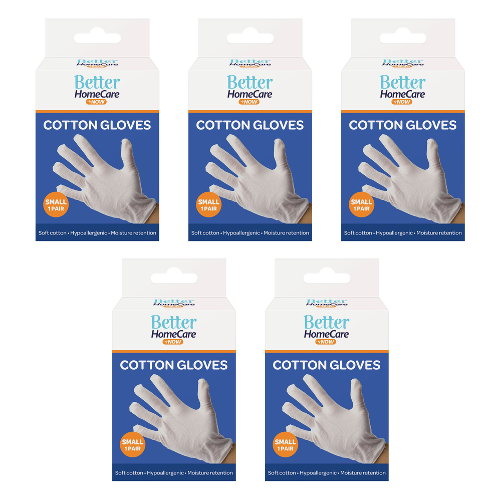 Better Home Care Now Cotton Gloves Small Bundle of 5