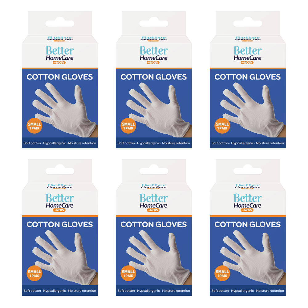 Better Home Care Now Cotton Gloves Small Pack Bundle of 6
