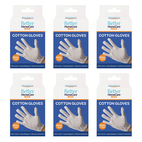 Better Home Care Now Cotton Gloves Small Pack Bundle of 6