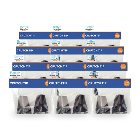Better HomeCare Now Crutch Tips Rubber Non-Slip End Bottom Black 19mm Pack x 2 Pack of 12