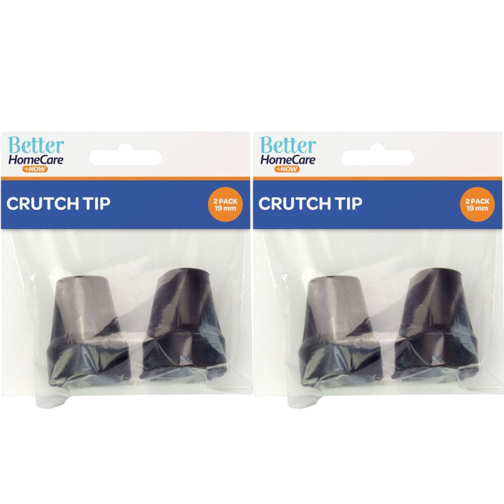 Better Home Care Now Crutch Tips Rubber NonSlip End Bottom Black 19mm 2x 2 Pack