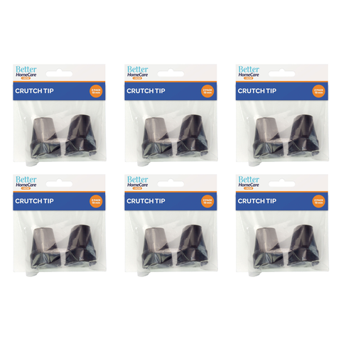 Better Home Care Now Crutch Tips 19mm Black Rubber Non Slip 6 Pack