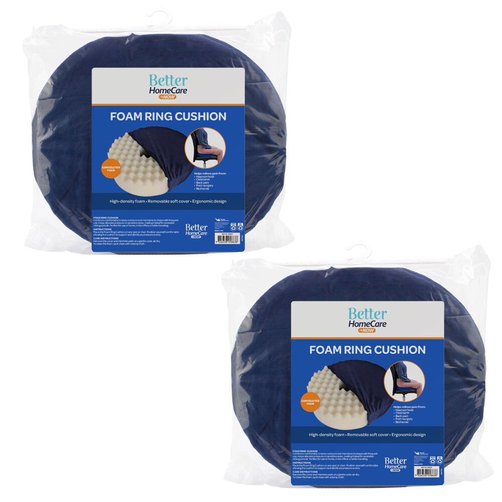 Better Home Care Now Foam Ring Support Cushion Washable Cover 38x44x10cm 2 Pack