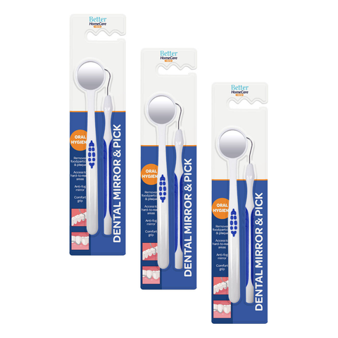 Better Home Care Now Dental Mirror and Pick Bundle of 3 for Fresher Breath