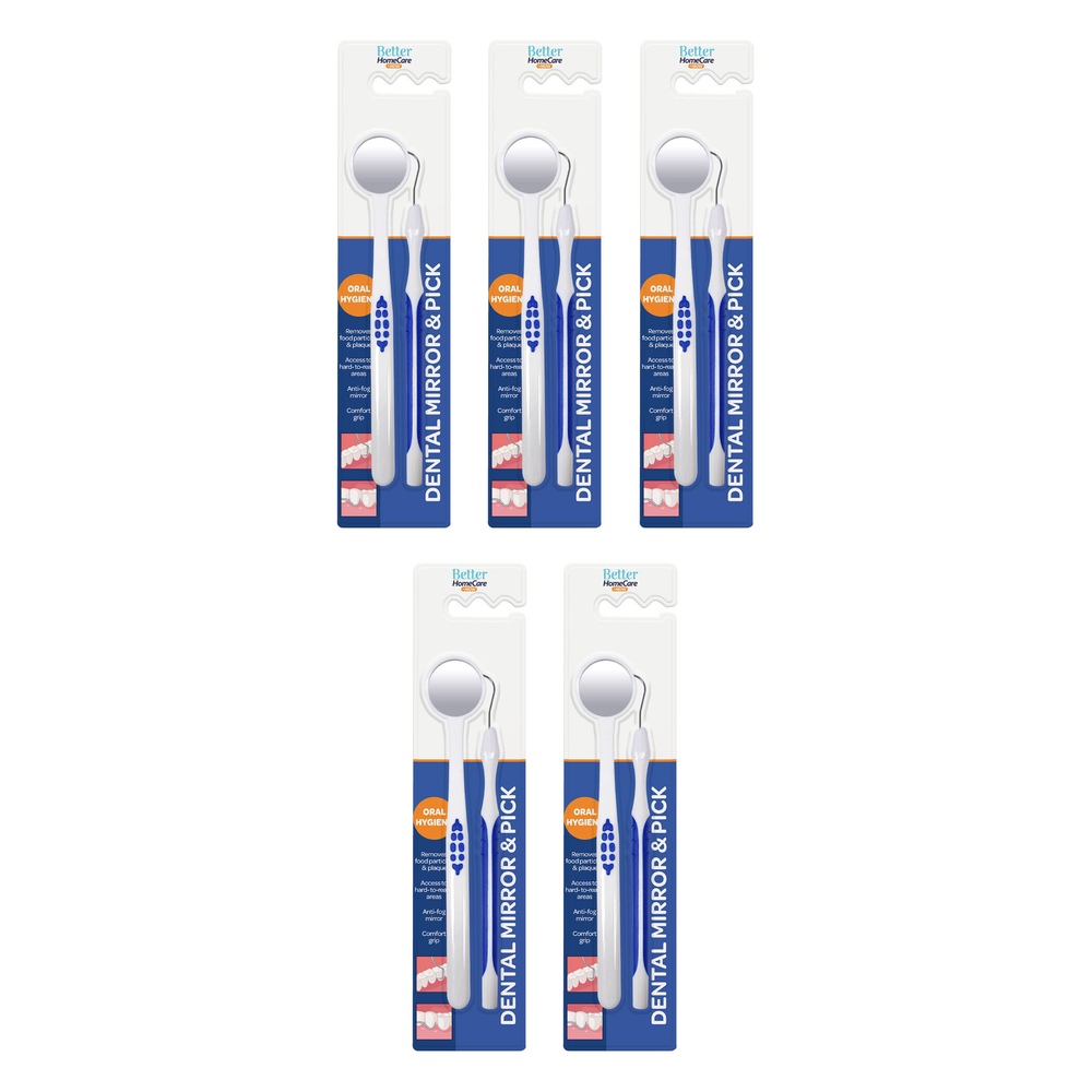 Better Home Care Now Dental Mirror and Pick 5 Pack Oral Hygiene Tools