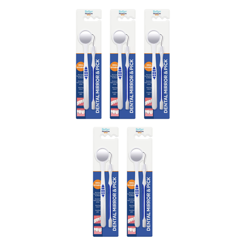 Better Home Care Now Dental Mirror and Pick 5 Pack Oral Hygiene Tools