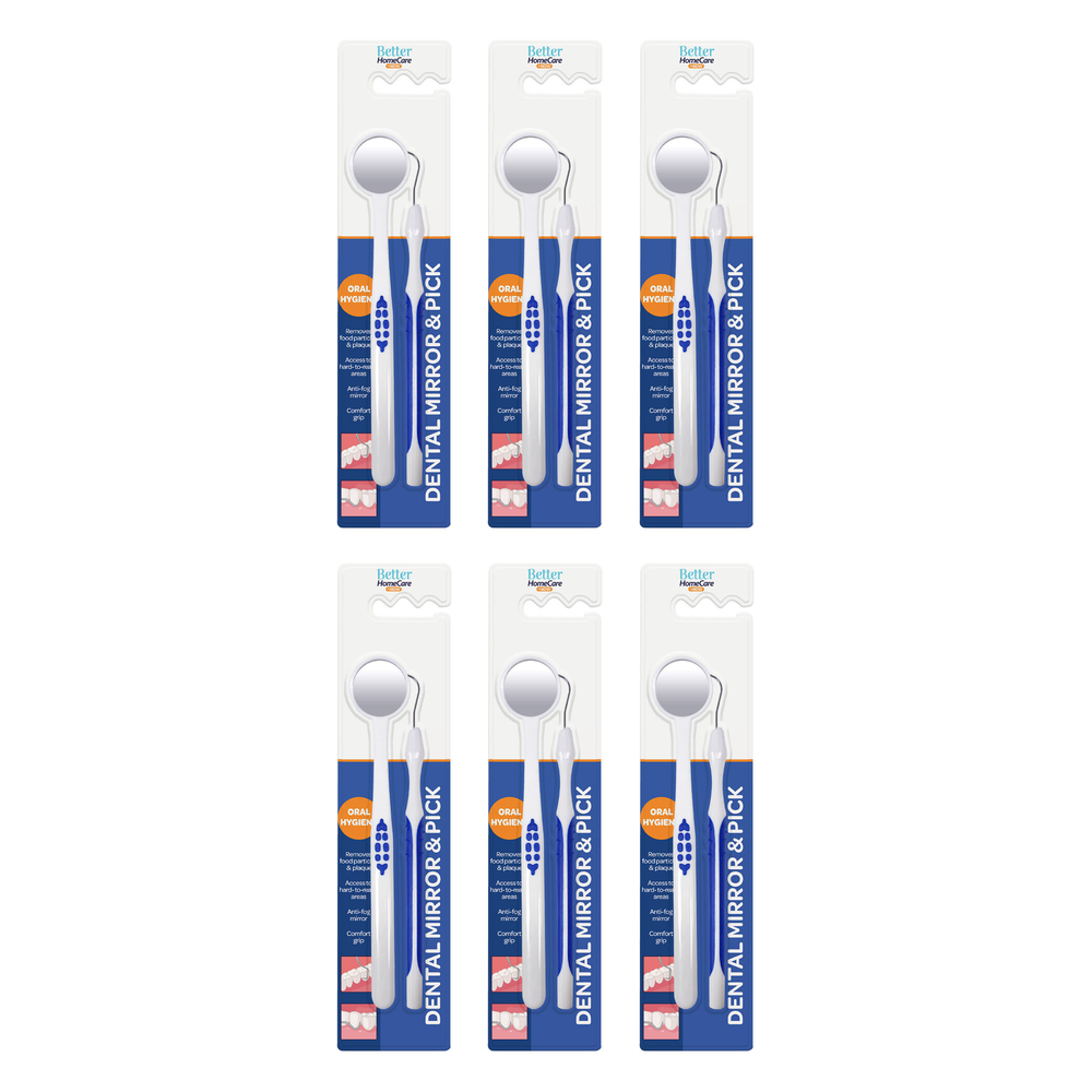 Better Home Care Now Dental Mirror and Pick Bundle of 6 Oral Care Tools