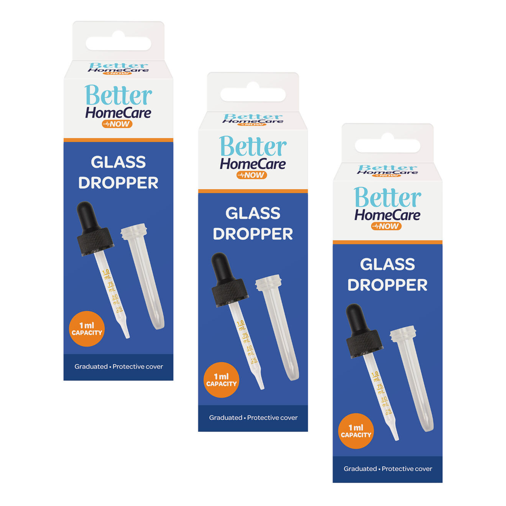 Better Home Care Now Glass Eye Dropper 3 Pack Bundle
