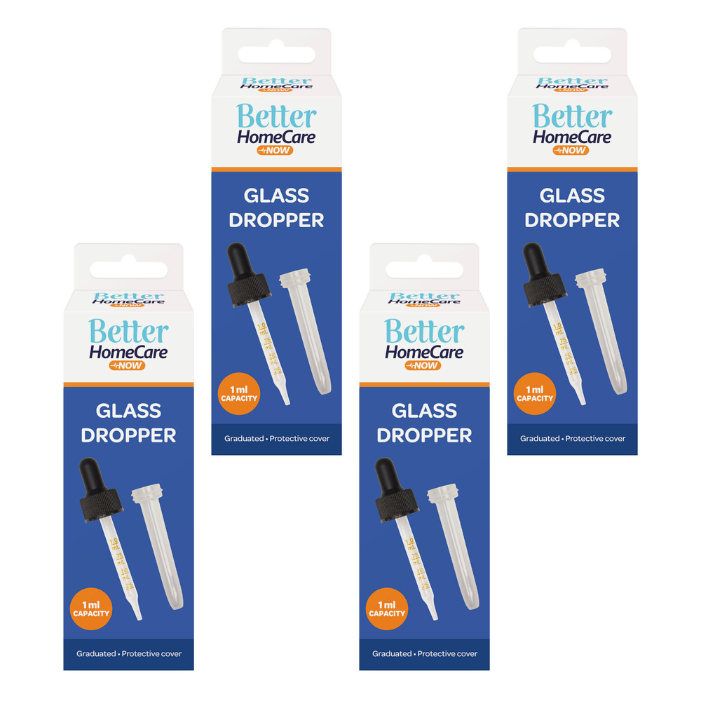 Better Home Care Now Glass Eye Dropper Bundle of 4 Quantity