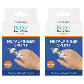 Better Home Care Now Metal Finger Splint Medium 2 Pack Support Stabilizer