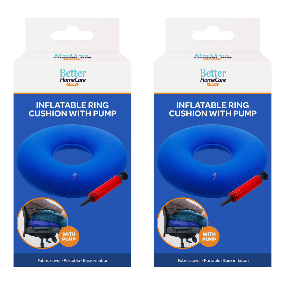 Better HomeCare Now Inflatable Pressure Relief Ring Cushion 34cm Pump x2