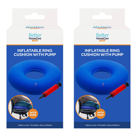 Better HomeCare Now Inflatable Pressure Relief Ring Cushion 34cm Pump x2