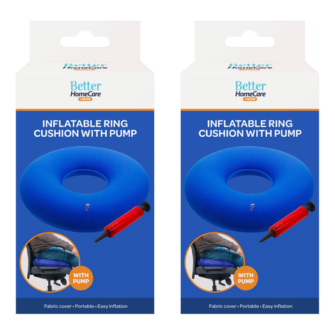 Better HomeCare Now Inflatable Pressure Relief Ring Cushion 34cm Pump x2