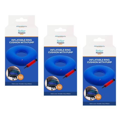 Better Home Care Now Inflatable Ring Cushion 34cm With Pump Bundle of 3