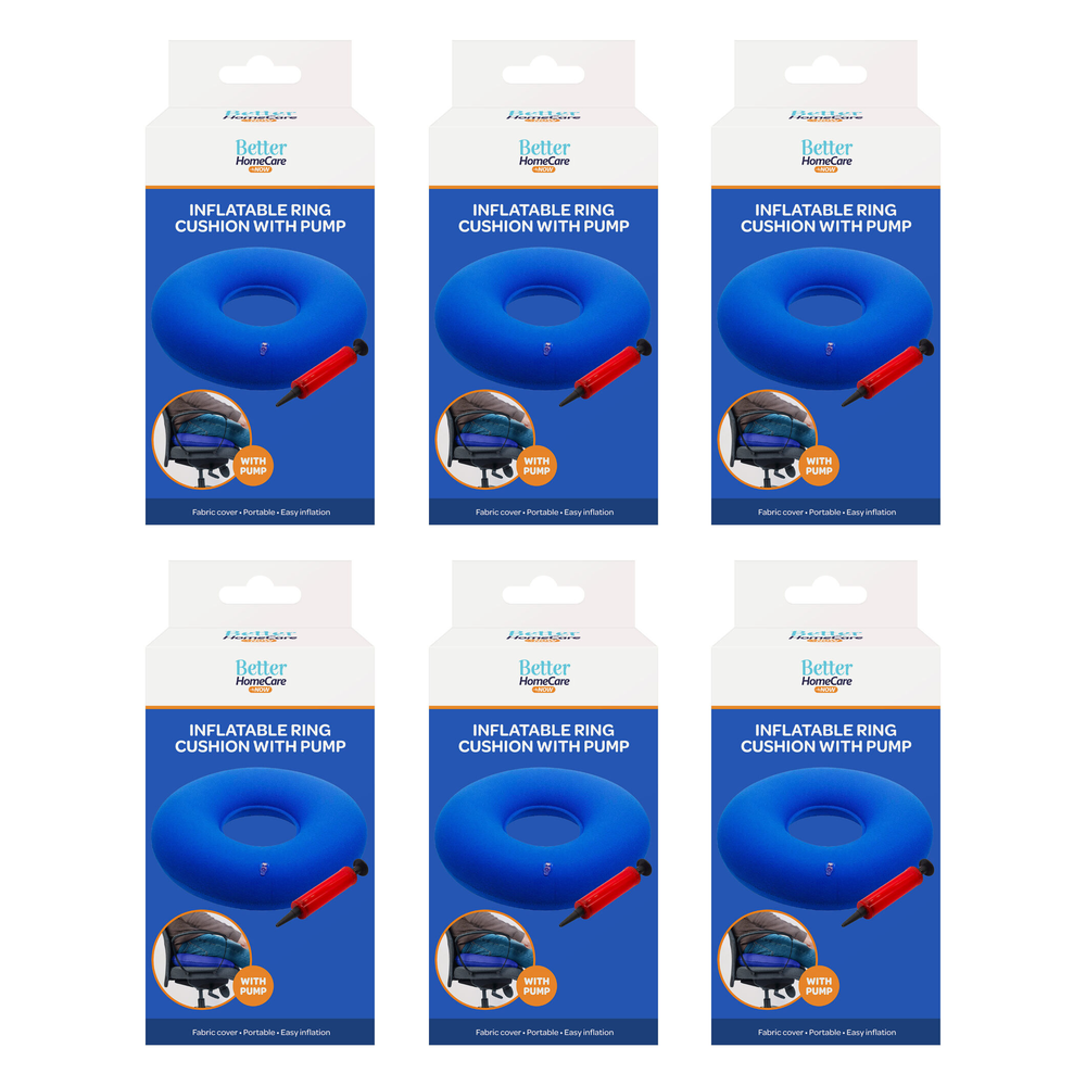 Better Home Care Now Inflatable Ring Cushion 34cm With Pump Bundle of 6