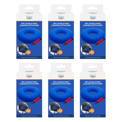 Better Home Care Now Inflatable Ring Cushion 34cm With Pump Bundle of 6