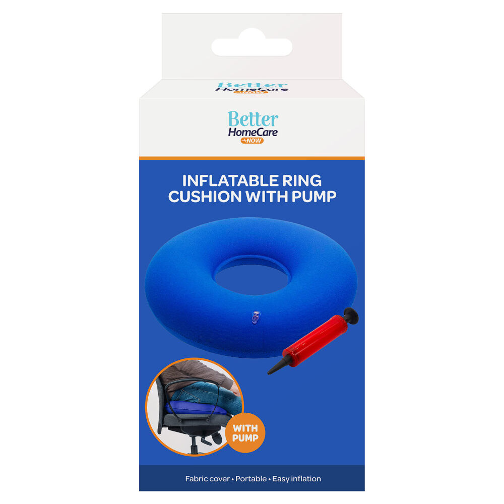 Better Home Care Now Pressure Relief Inflatable Ring Cushion 34cm With Pump