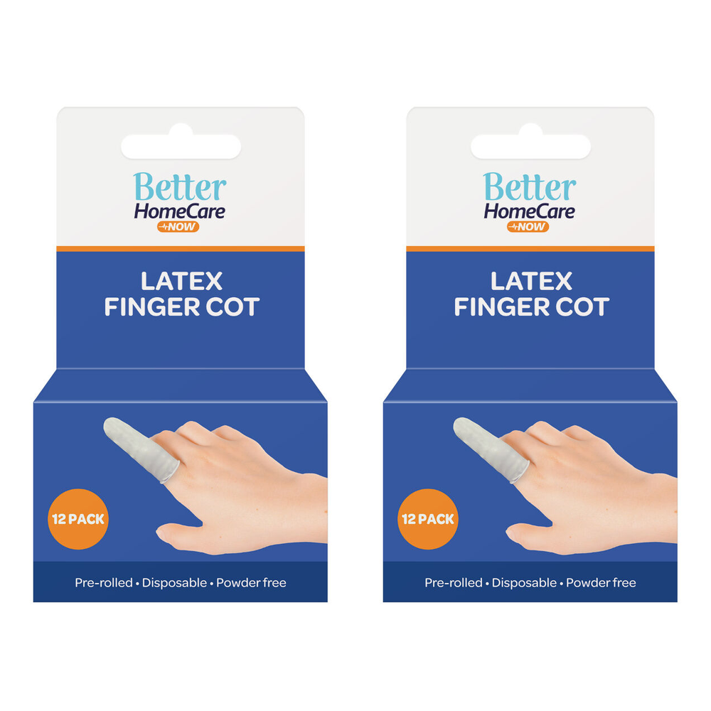 Better HomeCare Now Latex Finger Cots Pack 24 Durable Protective Fits Most