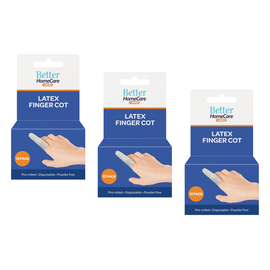 Better Home Care Now Latex Finger Cots Bundle of 3 Pack of 12 Total 36 Cots