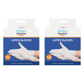 Better HomeCare Now Latex Gloves 2x 10pc Large 23.5 x 12.5cm