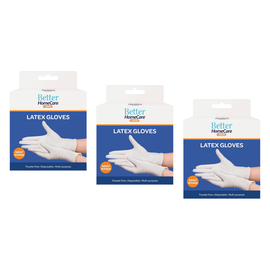 Better Home Care Now Latex Gloves 10pc Large 23.5 x 12.5cm Bundle of 3